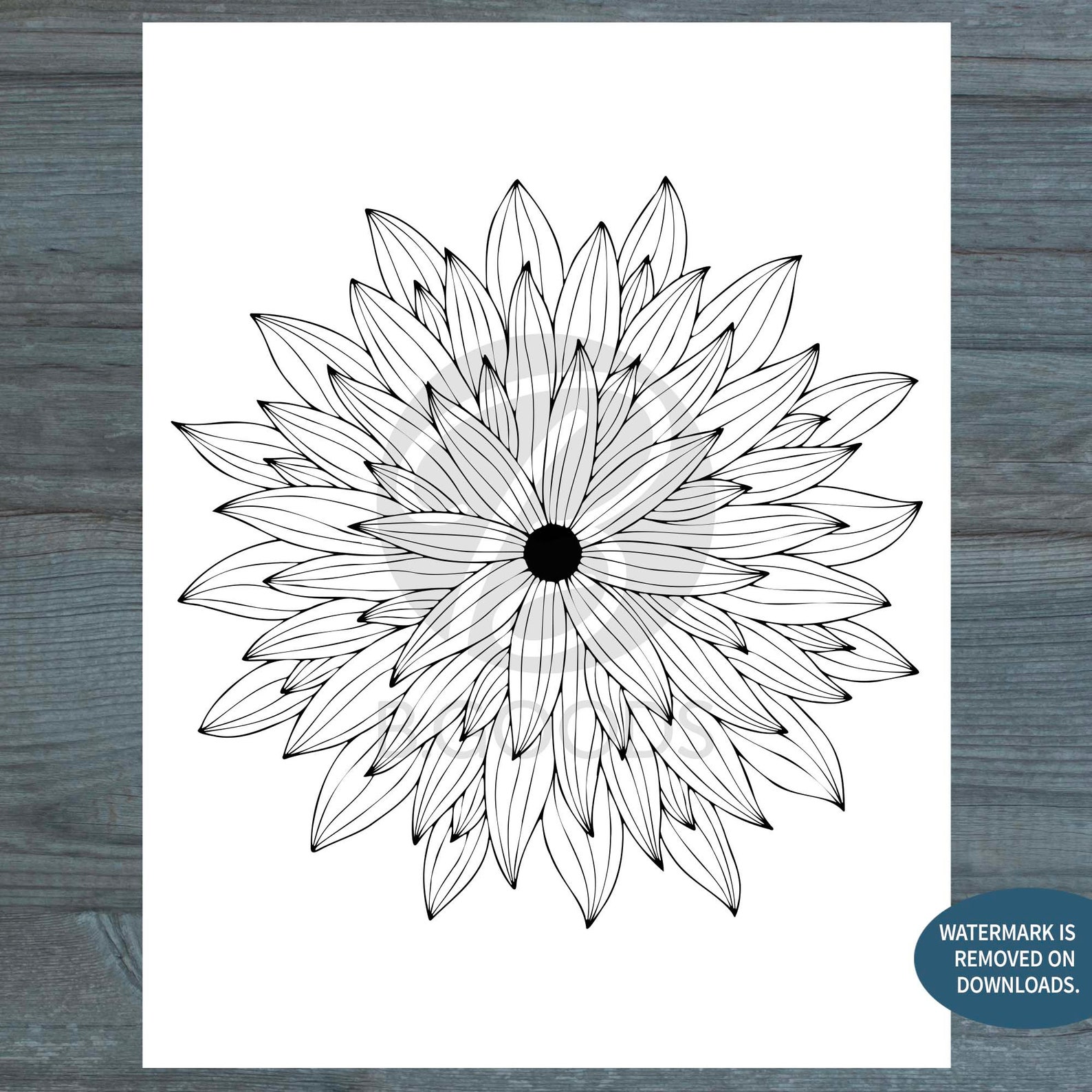 Printable Layered Daisy Mandala Instant Download Coloring - Etsy