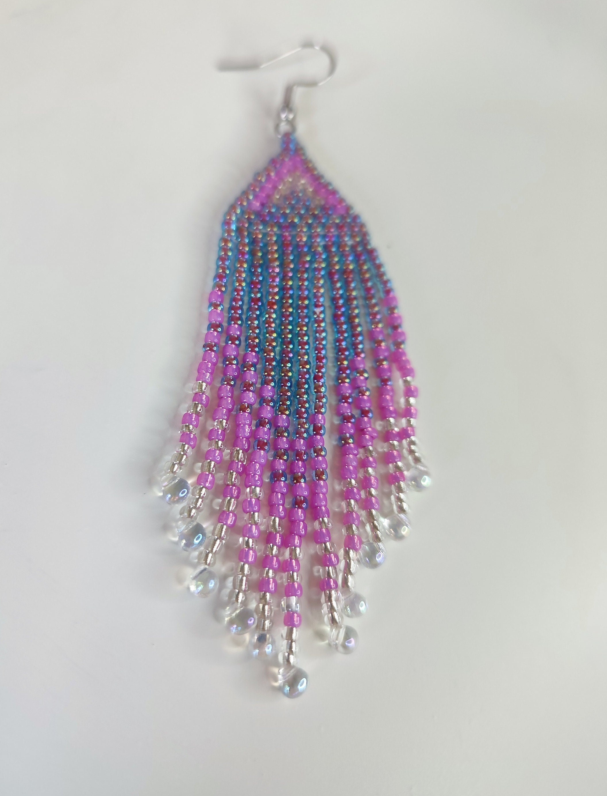 Orecchini pendenti in stile boho con perline fatti a mano - Italia