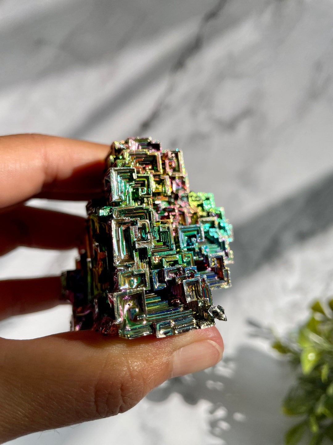 Large Bismuth Titanium Rainbow Cluster Bismuth Element Specimen Gems & Minerals Crystal