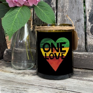 Recycled Soy Wine Bottle Candle - Handmade Wine Candle - Soy Candle - Candle from Wine Bottle - One Love Candle - Wine Lover Gift