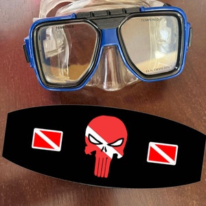 Scuba Punisher Scuba or Snorkel Mask Straps Cover, Scuba diving, snorkel, spear fishing, water sports, Mask Strap Cover