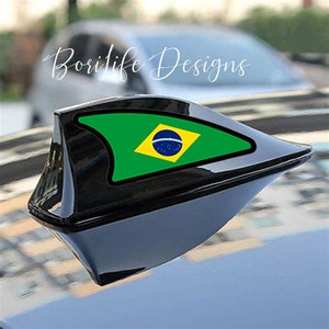 Set of Brazilian Flag Automobile Shark Fin Sticker Design