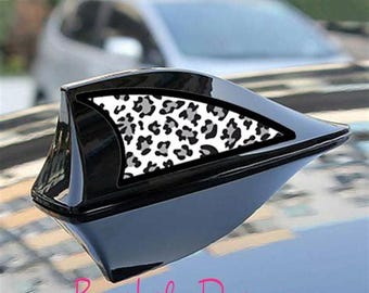 Cow/Cheetah/Snow Leopard Print Auto Shark Fin Sticker, Automobile Shark Fin Sticker Design, Car shark fin , leopard, snow leopard, stickers