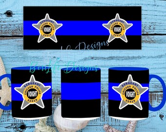 Chicago Gifts: Personalized CPD Thin Blue Line Design with  Chicago Police Badge Coffee Mug