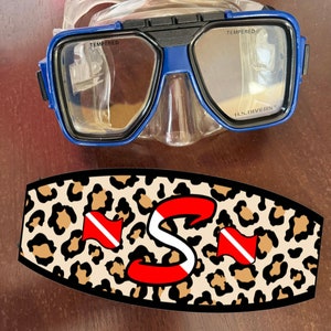 Cheetah Print Style Scuba or Snorkel Mask Straps Cover, Scuba diving, snorkel, spear fishing, water sports, Mask Strap Cover