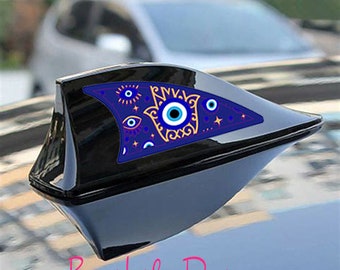 Set of Evil Eye Print Automobile Shark Fin Sticker Design, Evil Eyes