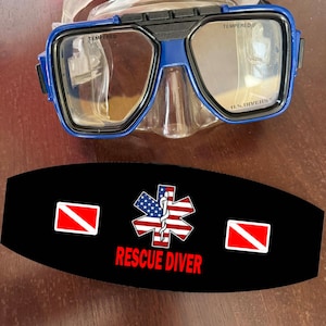 Rescue Diver Scuba or Snorkel Mask Straps Cover, Scuba diving, snorkel, spear fishing, water sports, Mask Strap Cover