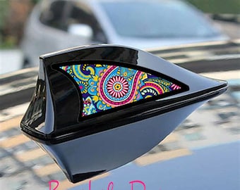 Set of Paisley Design Automobile Shark Fin Sticker Design, Paisley