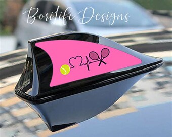 Set of Tennis Lover Automobile Shark Fin Sticker Design, Car shark fin sticker , tennis player, women gifts, car antenna