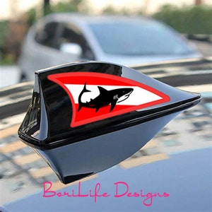 Set of Shark Scuba Flag Automobile Shark Fin Sticker Design, Scuba Diver, Diver, Car Shark Fin, Fin