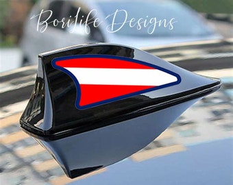 Set of Scuba Flag Automobile Shark Fin Sticker Design