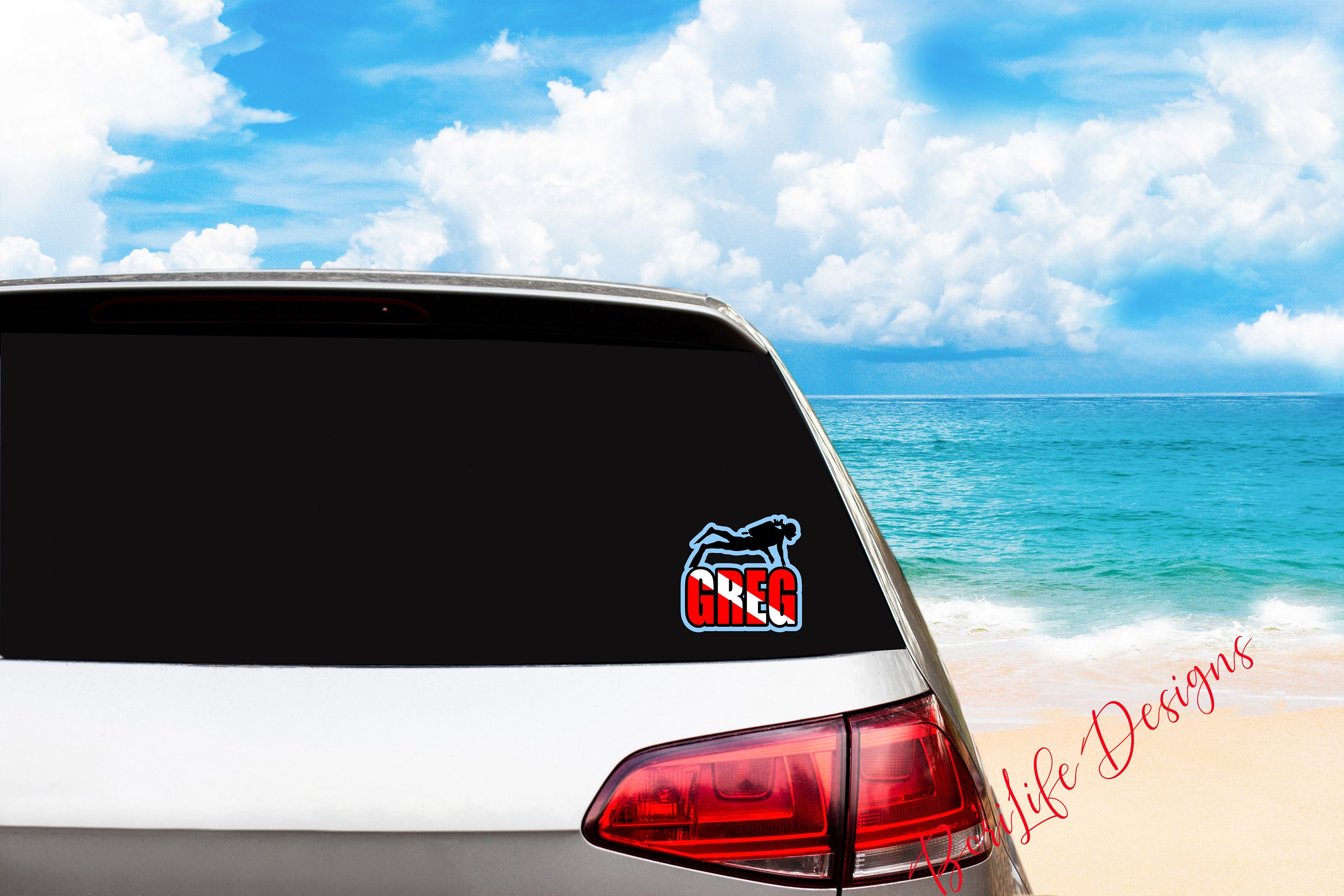 Personalized Scuba Diver Sticker - Etsy