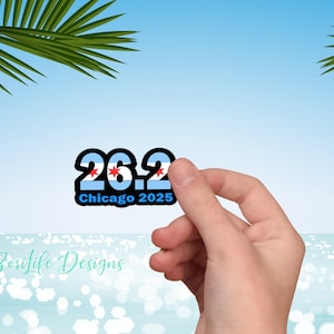 2025 Chicago Marathon Sticker 26.2 Design, World Major, Marathon, Runner, 26.2,