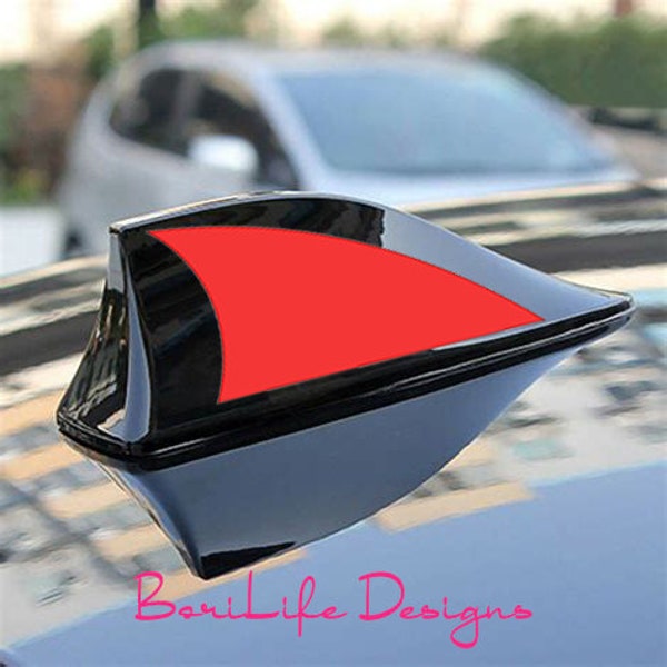 Set of Solid Color Print Automobile Shark Fin Sticker Design, red, auto fin