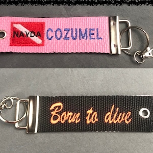 Embroidered Scuba Flag with Dive Site name/ Luggage Tag/ Keychains:MADE TO ORDER