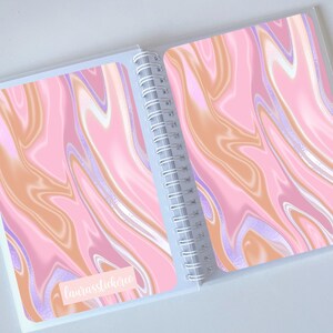 Pink Melt Reusable Sticker Book, Reusable Sticker Album, 5 x 7 Sticker Album, Silicone Release Paper, Summer, Floral Sticker Storage Book