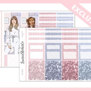 En-têtes scintillants // Cyber Monday Add Ons, Kit d'autocollants de planificateur hebdomadaire, Girl Box, Autocollants fonctionnels, Printemps, À tout moment, Washi, Erin Condren