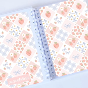 Livre d'autocollants réutilisables | Petits fruits fantaisie | Album d'autocollants réutilisables, autocollants 5 x 7, papier anti-adhésif en silicone, été, floral, livre de rangement d'autocollants