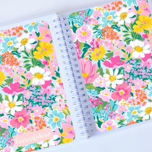 Reusable Sticker Book | Blooms | Reusable Sticker Album, 5 x 7 Sticker, Silicone Release Paper, Summer, Floral, Sticker Storage Book