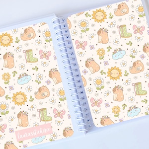 Reusable Sticker Book | Capybara | Reusable Sticker Album, 5 x 7 Sticker, Silicone Release Paper, Spring, Aesthetic, Sticker Storage Book