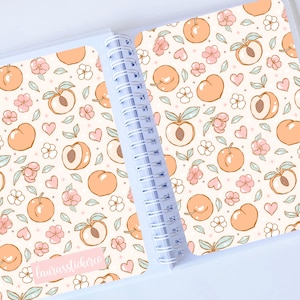 Reusable Sticker Book | Peachy | Reusable Sticker Album, 5 x 7 Sticker, Silicone Release Paper, Floral, Sticker Storage Book