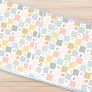 Sticker Storage Album | Spring Patchwork | 8 x 6 Sticker Album for Loose Sheets, Sticker Organizer