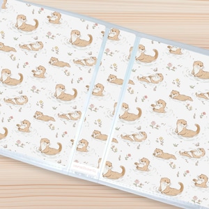 Sticker Storage Album | Cute Otters, Animal | 8 x 6 Sticker Album for Loose Sheets, Sticker Organizer