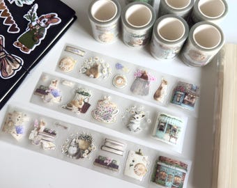 Spring PET tape for Journals and Planners | Precut Kiss cut Matte sticker roll 5m