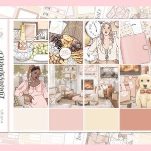 middernacht || Wekelijkse stickerkit voor verticale planners || EC-stickerkit, functionele, Anytime planner-stickers, volledige stickerkit