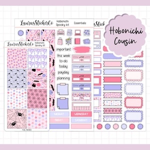 Kit de adesivos de primos Hobonichi | Halloween assustador | Kit de adesivos de planejador de primos, kit de planejador semanal, adesivos funcionais