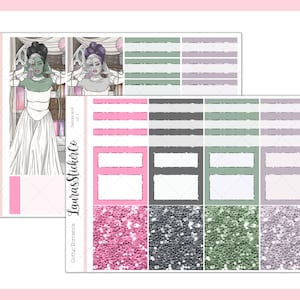 Kit d’autocollants hebdomadaires Gothic Romance Add-ons - En-têtes scintillants, Kit d’autocollants, Boîte pour filles, Autocollants fonctionnels, Kit d’Halloween, Washi, Erin Condren