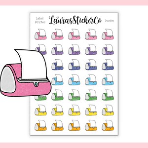 Etikettendrucker Doodles / Bright Printer Icons, Black Label Printer Stickers, Thermodrucker Icons, Bestellerinnerung, Shopbesitzer Sticker