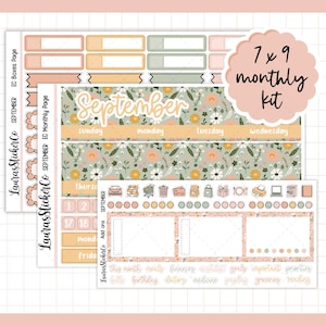 September Monthly Sticker Kit | Erin Condren | 7 x 9 Monthly Planner Stickers | Functional Kit