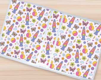 Sticker Storage Album | Y2K retro | 8 x 6 Sticker Album for Loose Sheets, Sticker Organizer