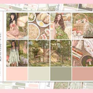 Pixie Grove || Weekly Sticker Kit for Vertical Planners || EC Sticker kit, Functional, Summer Planner Stickers, Full Sticker Kit