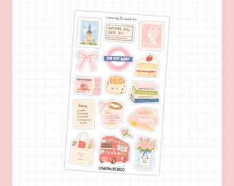 London Life Sticker Sheet | Coffee Planner Deco, Scrapbook Journal Stickers, Hobonichi Cousin