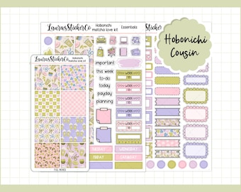 Hobonichi Cousin Sticker Kit | Cousin Planner Sticker Kit, Coffee Weekly Planner Kit, Functional Stickers | Matcha Love
