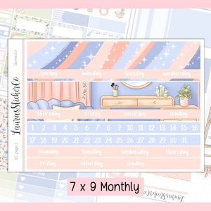 Maandelijkse stickerkit | Planner-stickerkit | Erin Condren Kit, ongedateerd 7 x 9 maandelijkse stickerkit, altijd stickerkit | Rust