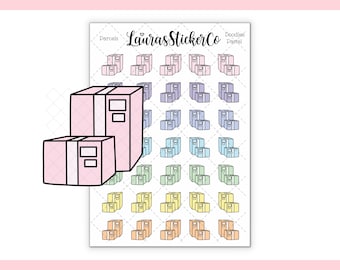 小包 // 落書きステッカー、ハッピーメール、パッケージ、手紙、プランナーアイコン、郵便、注文、スクラップブック、機能的、ジャーナリング、リマインダー