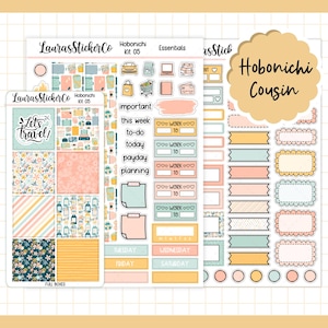 Kit de pegatinas Hobonichi Cousin / Kit 05 / Kit de pegatinas Cousin Planner, Kit de planificador semanal, Pegatinas funcionales