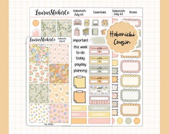 Hobonichi Cousin Sticker Kit July 2026 | Cousin Planner Sticker Kit, Weekly Planner Kit, Functional Stickers