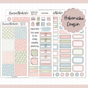 Kit de adesivos para primos Hobonichi | Kit de abril | Kit de adesivos para planejadores de primos, Kit de planejador semanal, Adesivos funcionais