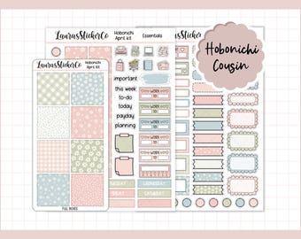 Hobonichi Cousin Sticker Kit | April Kit | Cousin Planner Sticker Kit, Weekly Planner Kit, Functional Stickers