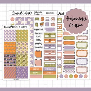 Stickerset voor neef en nicht Hobonichi | Halloween-pakket oktober | Neef planner stickerkit, weekplannerkit, functionele stickers
