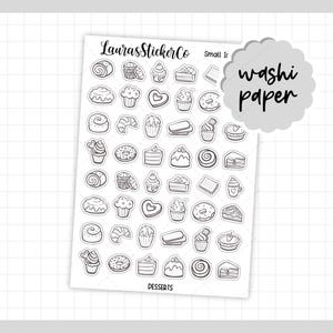 Stickers icônes | Stickers de journal transparents, stickers déco, papier washi, pour Hobonichi Cousin, TN