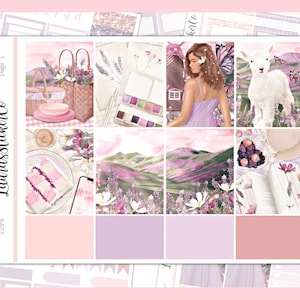 Blumen || Weekly Sticker Kit für vertikale Kalender || EC Sticker Kit, Funktionelle, Jederzeit Planer Sticker, Full Sticker Kit