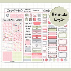 Hobonichi Cousin Sticker Kit | Fevereiro | Cousin Planner Sticker Kit, Celebrate Weekly Planner Kit, Adesivos Funcionais | Dia dos Namorados