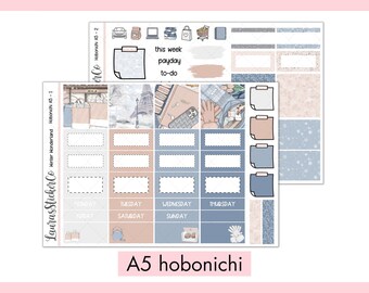 Hobonichi Cousin Weekly Sticker Kit - Winter Wonderland -  Hobonichi Cousin Kit, Planner Stickers, Functional Planner Stickers, Winter Kit