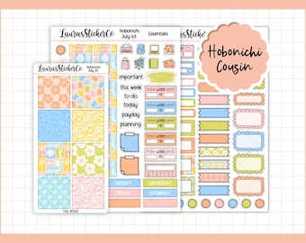 Hobonichi Cousin Sticker Kit | July Kit | Cousin Planner Sticker Kit, Weekly Planner Kit, Functional Stickers