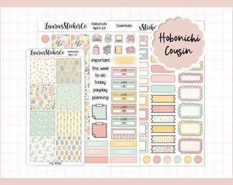 Hobonichi Cousin Sticker Kit April 2026 | Cousin Planner Sticker Kit, Weekly Planner Kit, Functional Stickers